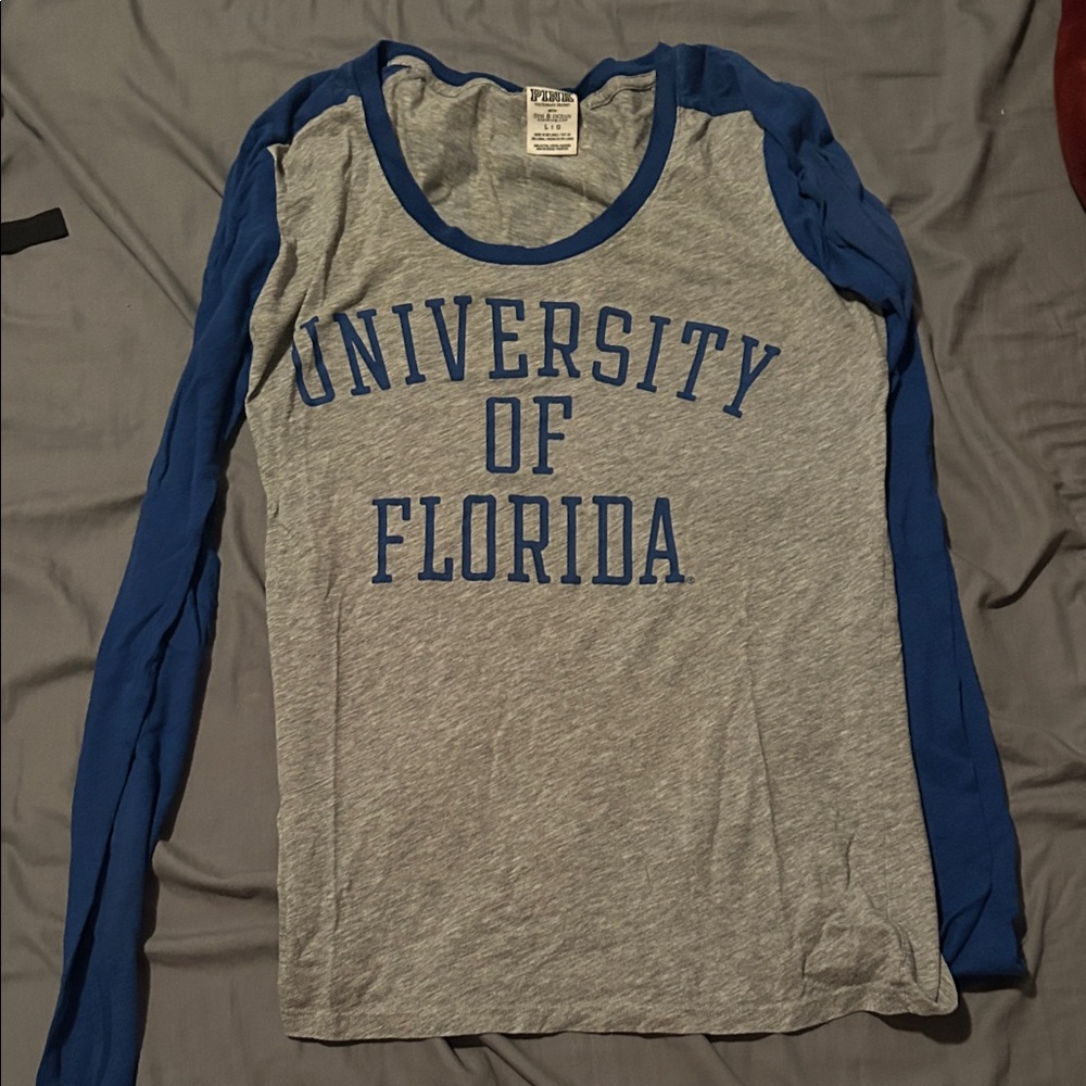 PINK Victoria's Secret Gray & Blue University of Florida Long Sleeve Tee